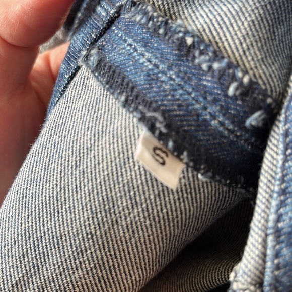 MIMCHIK blue Denim Cargo Micro Mini Low Rise Skirt size small - Picture 4 of 7